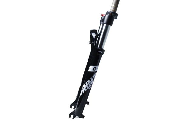 Вилка GRINZ ES 456 MLO 29"*1.1\8"ход 100мм, локаут механический, предварительное сжатие, алюминиевая, безрезьбовая, черная\белая
